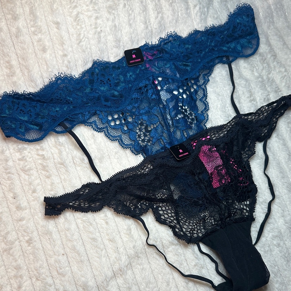 La SENZA Lace Panty Duo - Navy and Black